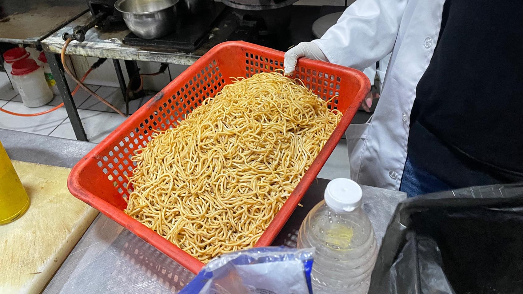 Among the food seized from the restaurant were these noodles as they appeared to have been exposed to open air and had started changing colour as a result. (Pic: Mlondzi Nkambule)